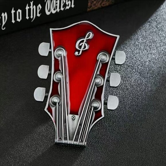 Union Jack British Guitar Rocker Belt Buckle - Picture 11 of 16